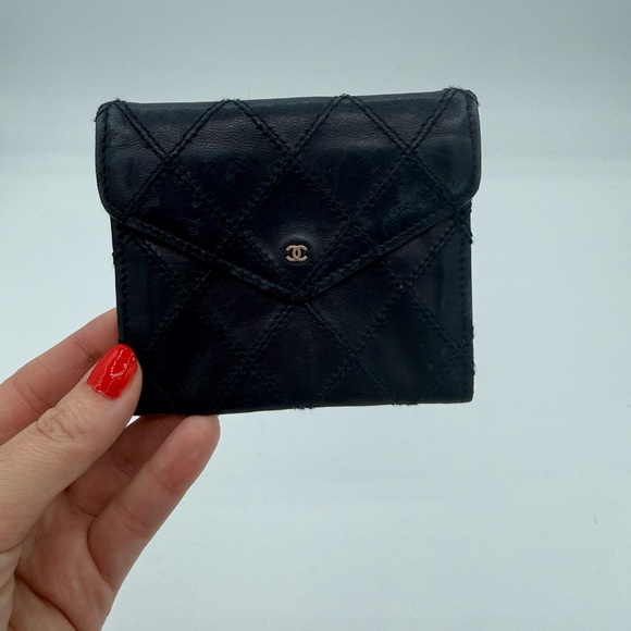 CHANEL Handbags - Chanel Navy Quilted Wallet